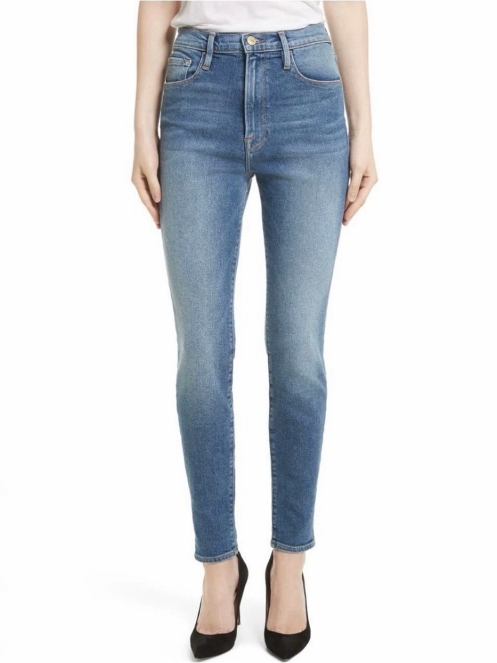 Frame Ali High Rise Skinny Jean in Juniper Blue